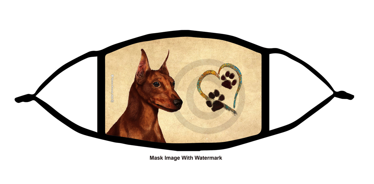 Miniature Pinscher (Red, Cropped) Face Mask