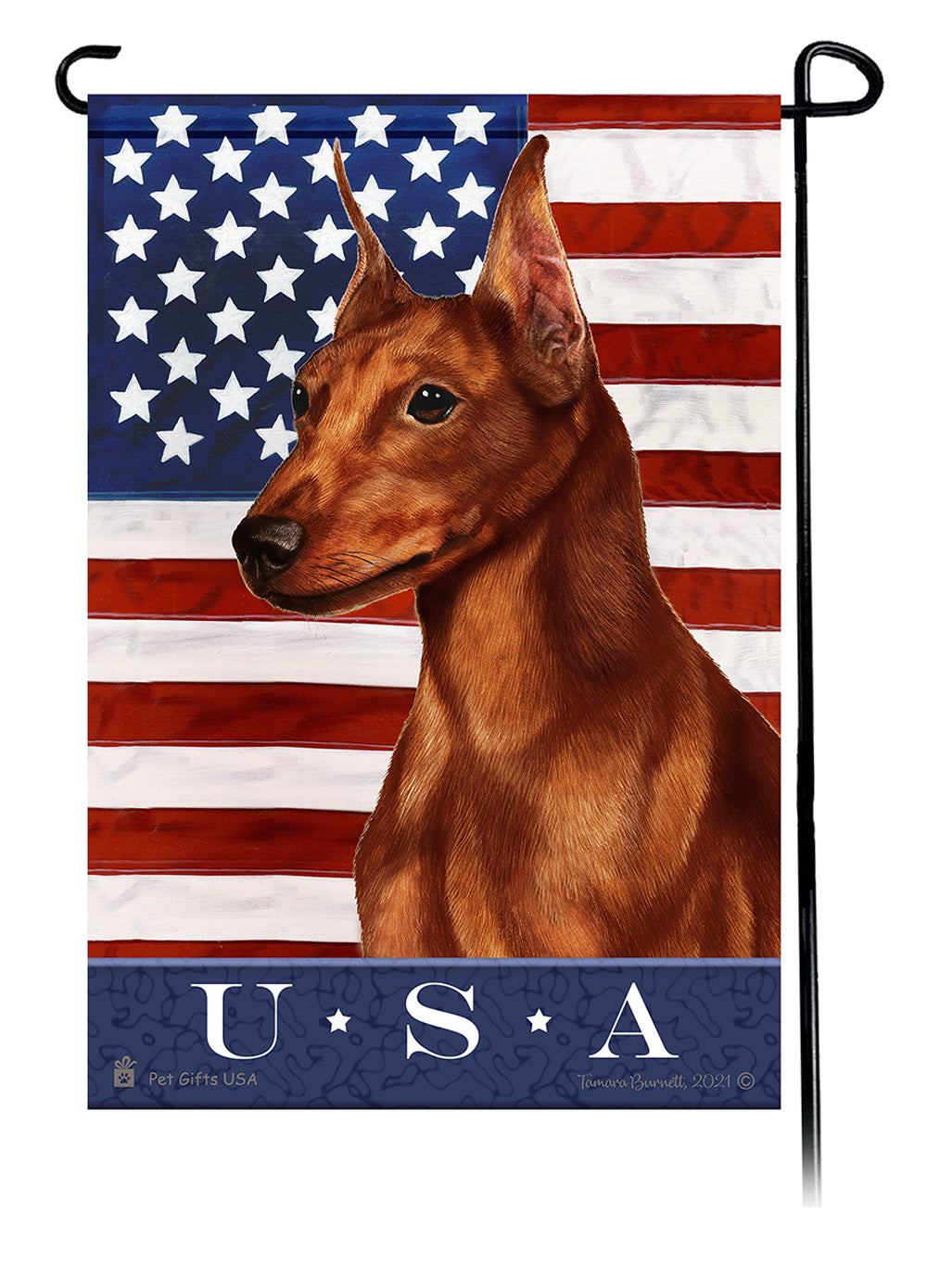 Miniature Pinscher True Blue - Garden Flag