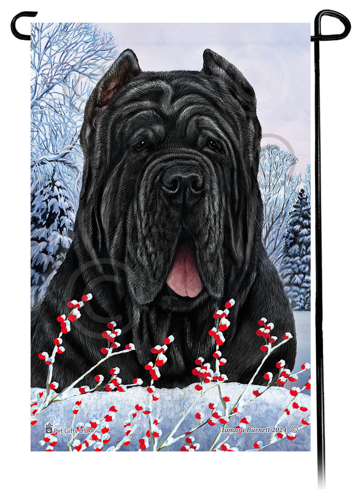 Neapolitan Mastiff Winterberries Garden Flags