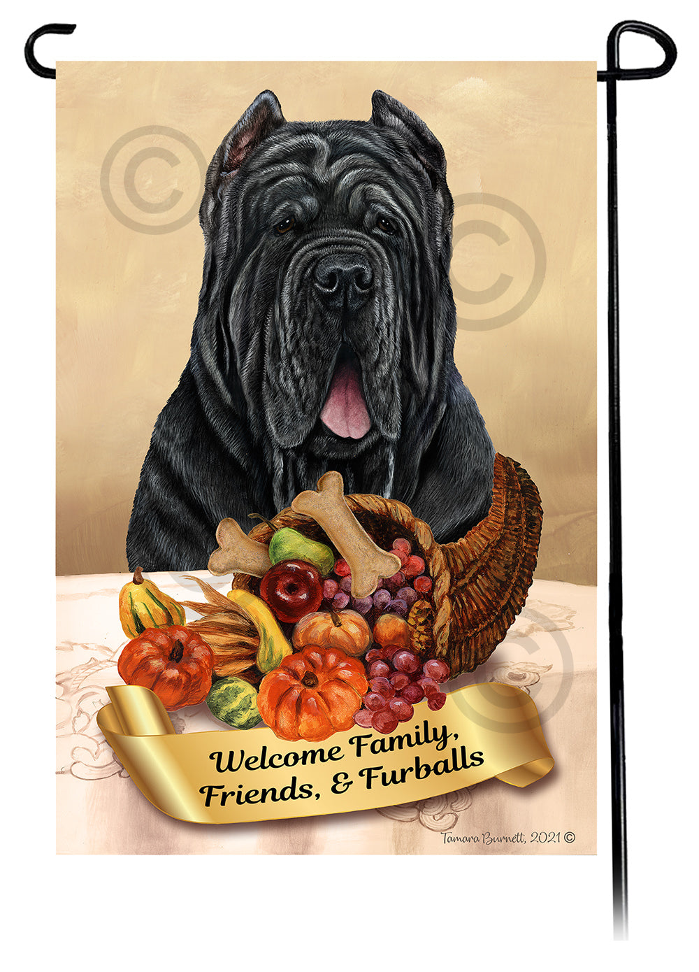 Neapolitan Mastiff Thanksgiving Garden Flags