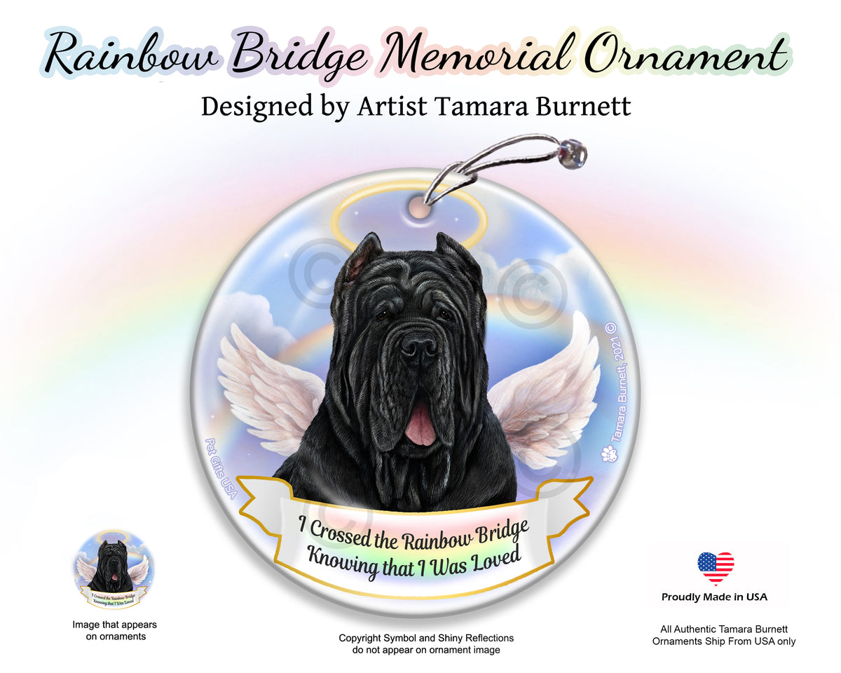 Neapolitan Mastiff Cropped Black Ornament