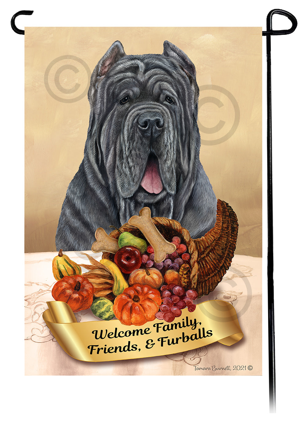 Neapolitan Mastiff Thanksgiving - Garden Flag