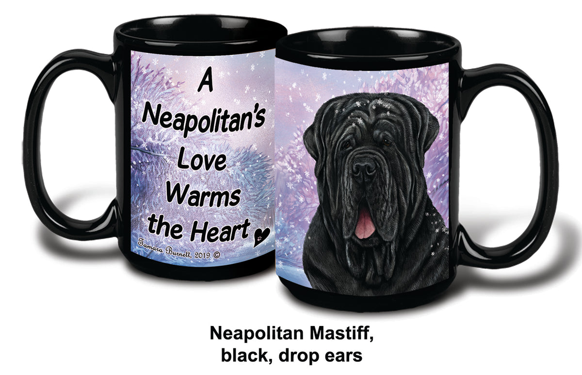 Neopol. Mastiff Uncrop Black Winter Mug 15 oz