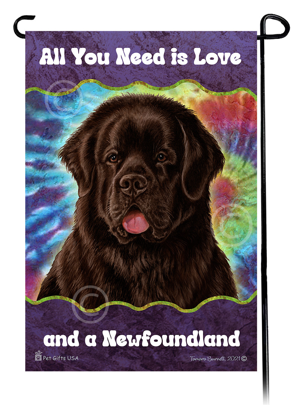 Newfoundland All You Need Is Love Garden Flag