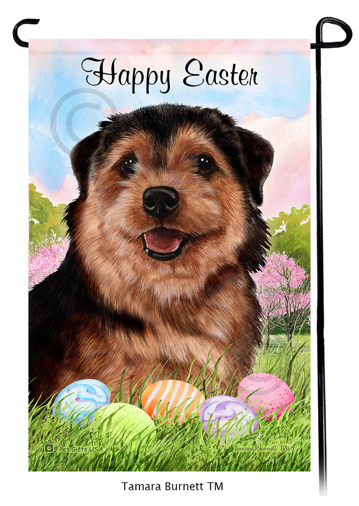 Norfolk Terrier Happy Easter Garden Flags