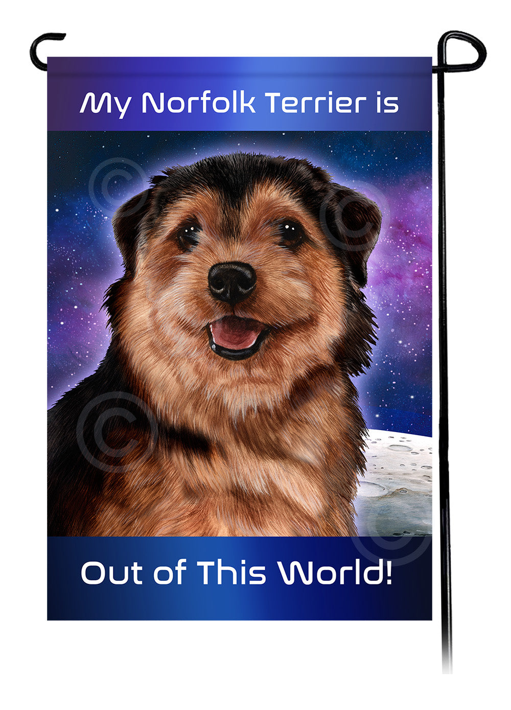 Norfolk Terrier Out Of This World Garden Flags