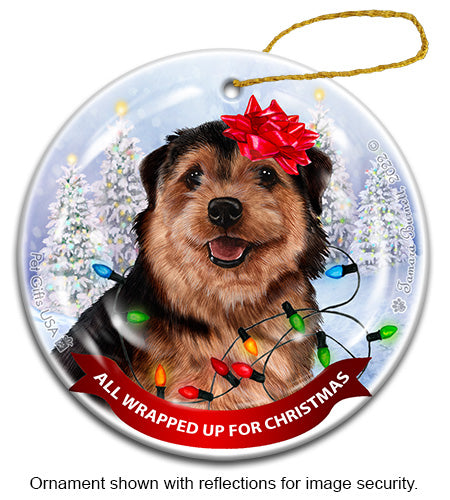 Norfolk Terrier Black and Tan Ornament