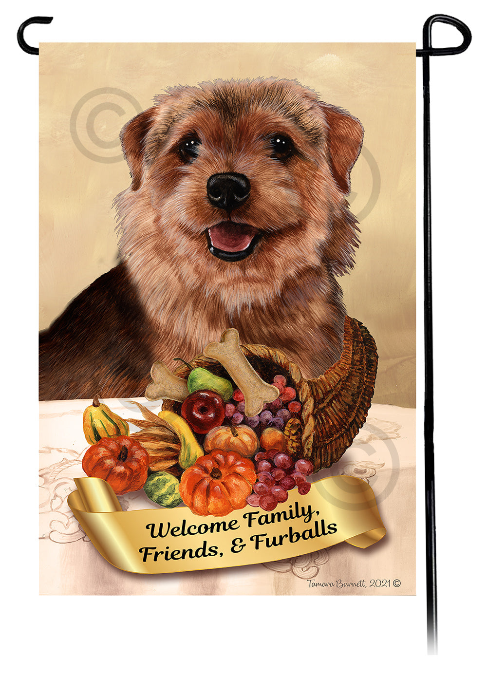 Norfolk Terrier Thanksgiving - Garden Flag