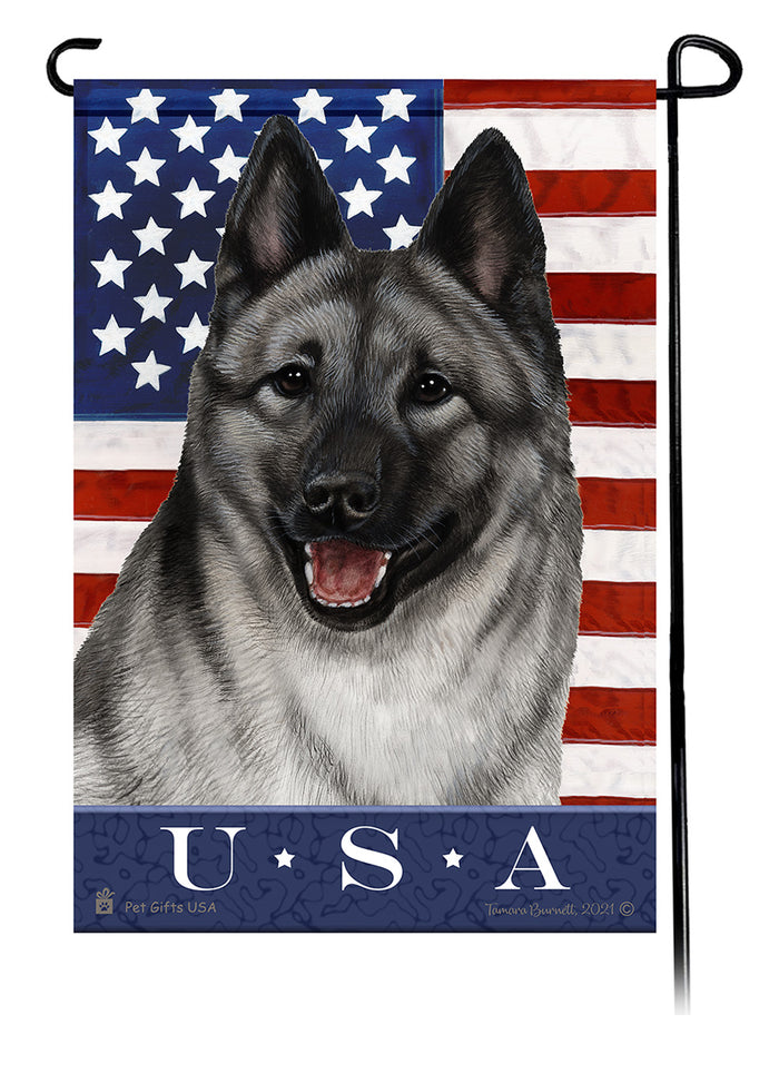 Norwegian Elkhound True Blue Garden Flags