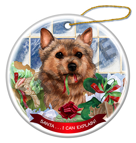 Norwich Terrier - Santa I Can Explain Ornament