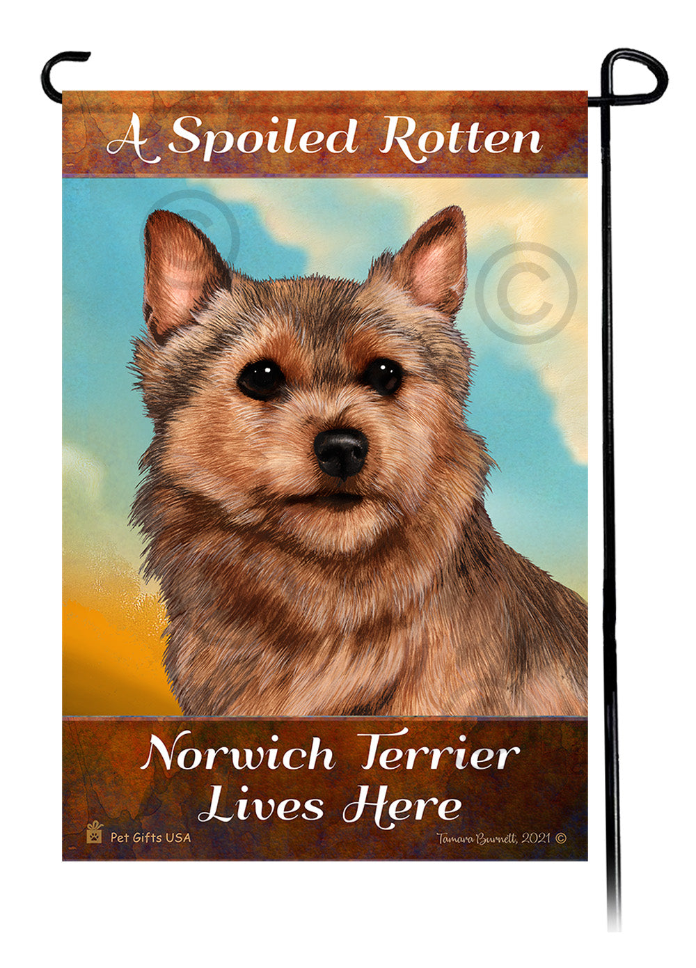 Norwich Terrier Spoiled Rotten - Garden Flag