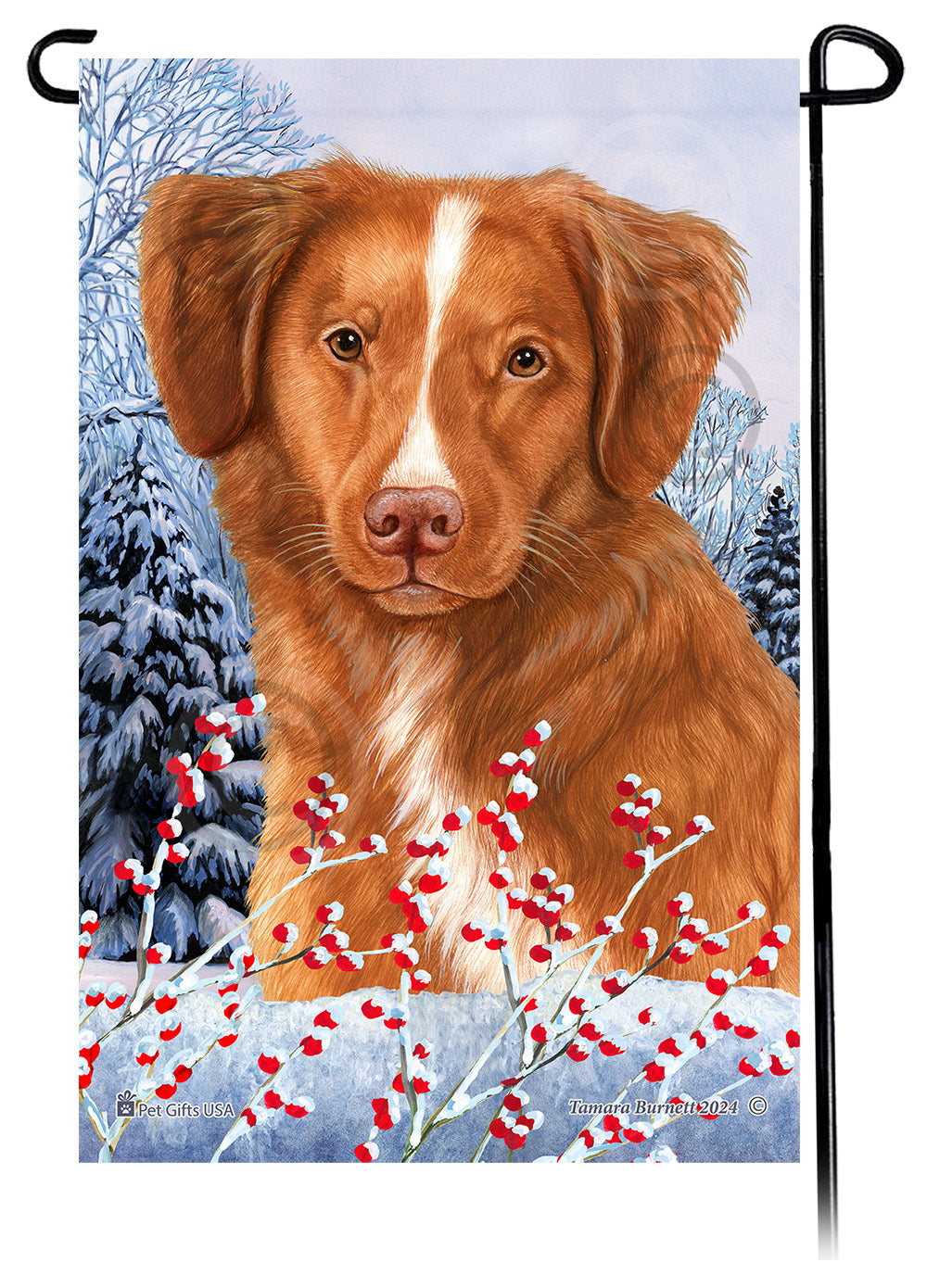 Nova Scotia Duck Tolling Retriever Winterberries Garden Flags