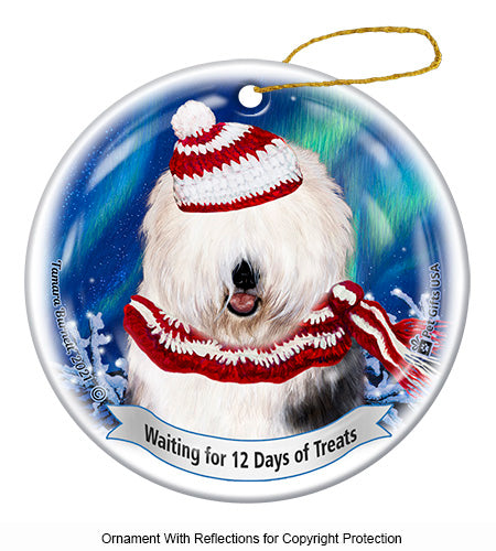 Old English Sheepdog 12 Days of Treats Ornament
