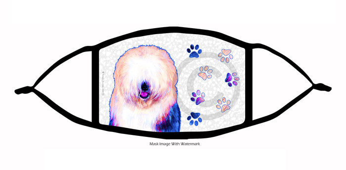 Old English Sheepdog Face Mask