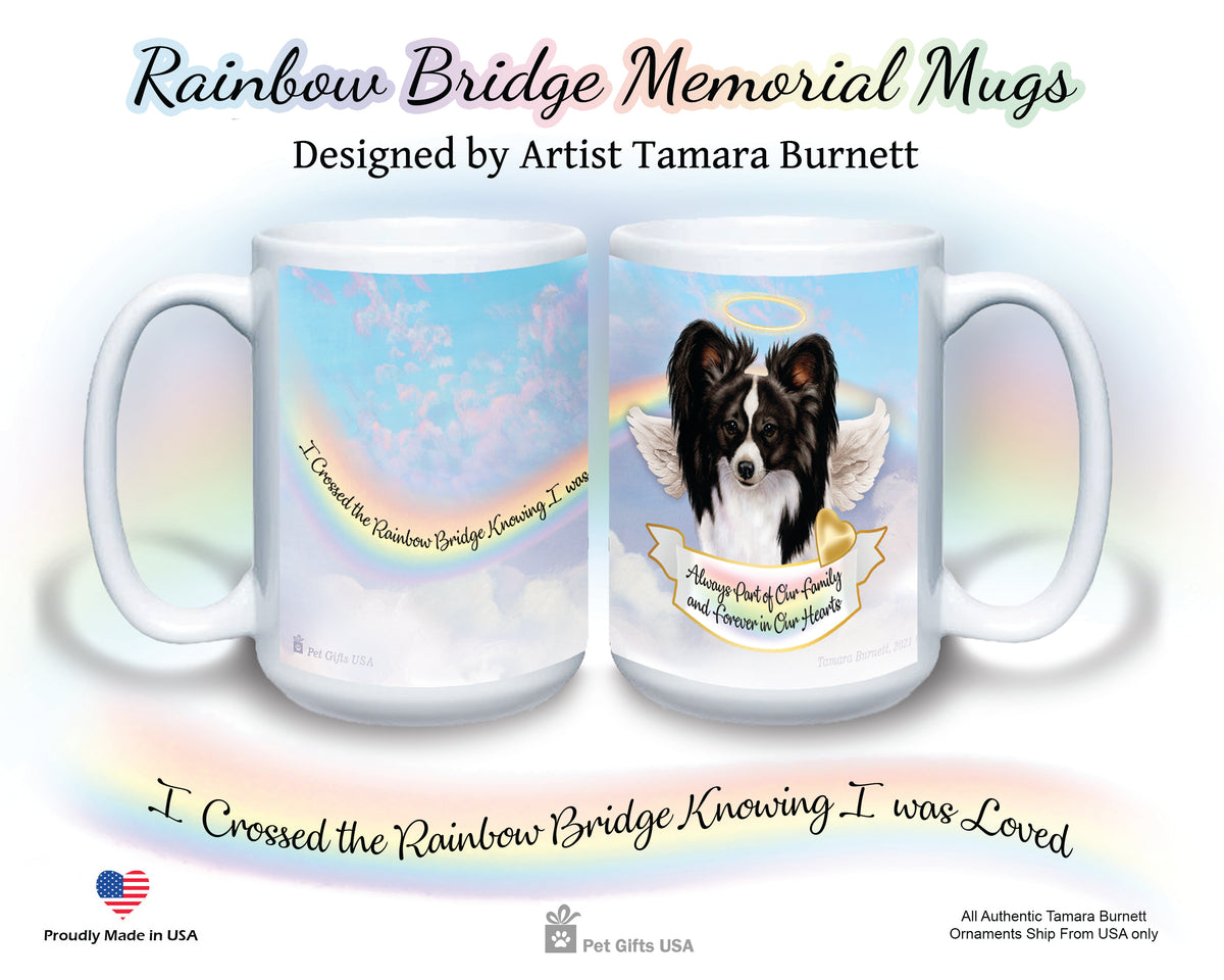 Papillon Black/White Memorial Mug 15 oz
