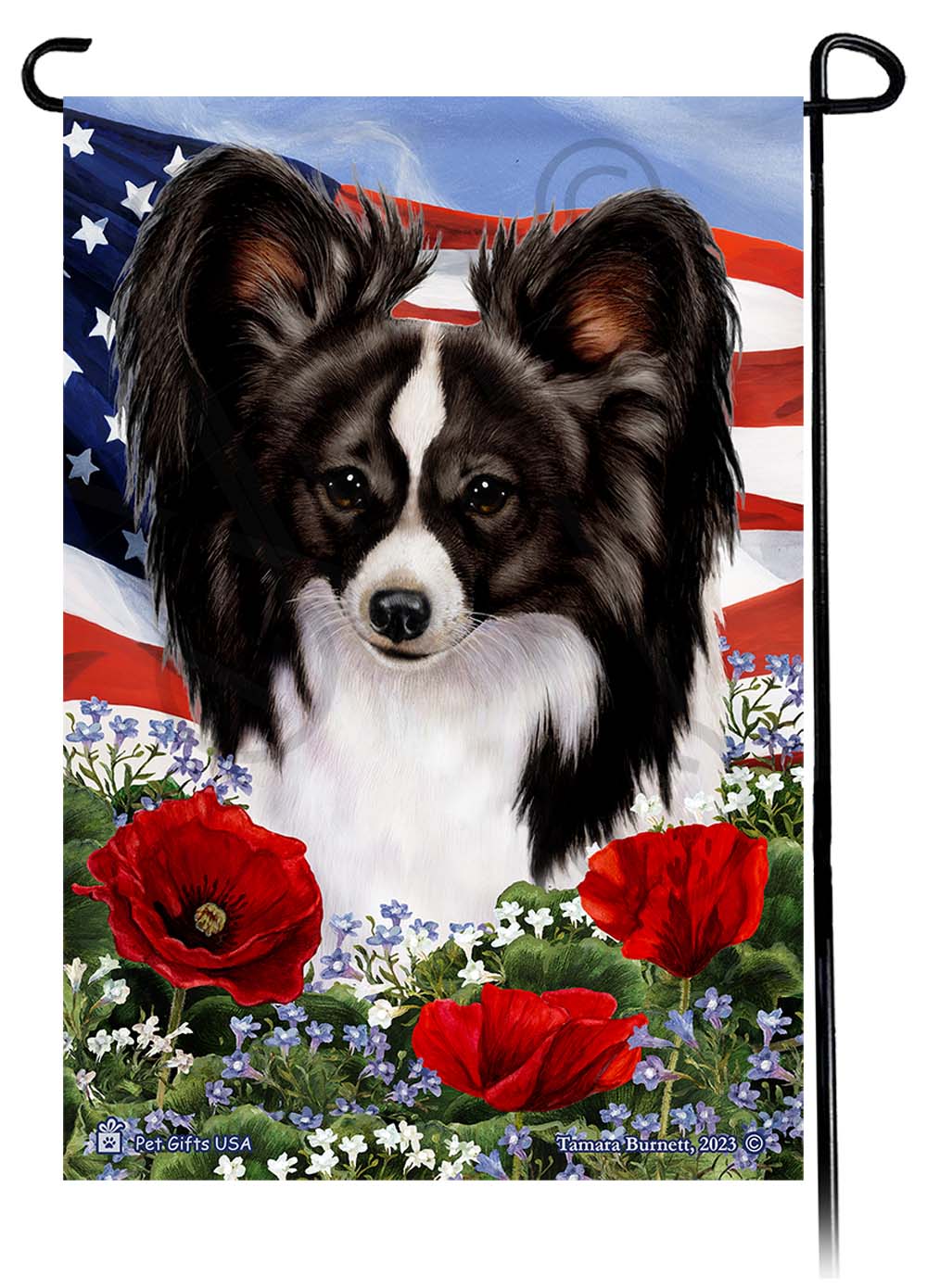 Papillon Patriotic Flowers Garden Flags