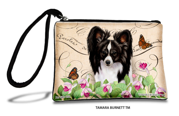 Papillon Black And White Zippees Pet Pouch