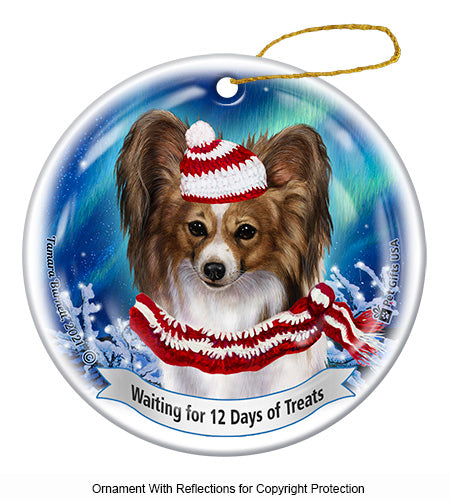 Papillon Sable and White Ornament