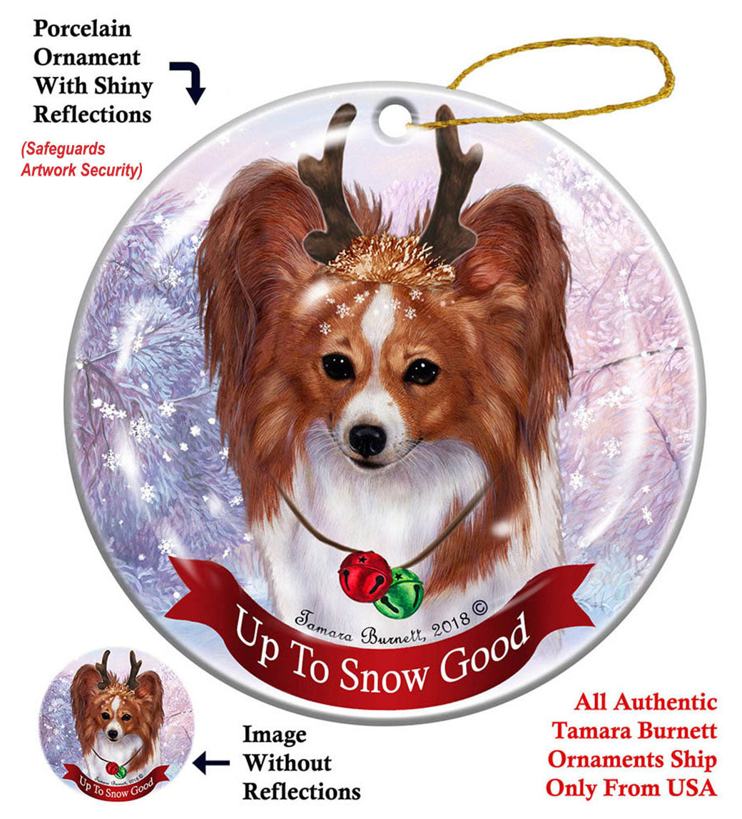 Papillon - Up To Snow Good Ornament