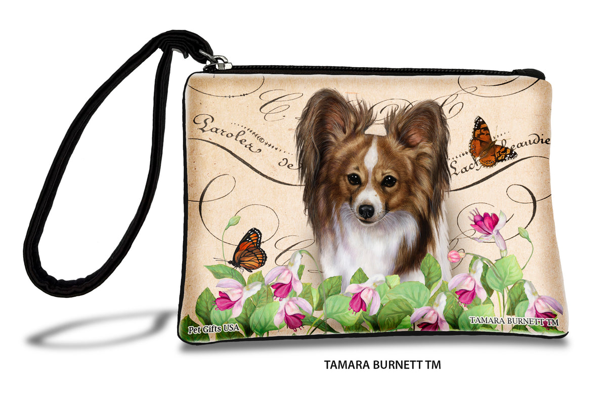 Papillon Sable And White Zippees Pet Pouch