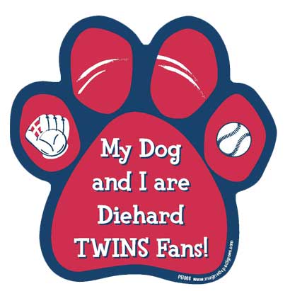 Baseball Diehard Paw Shaped Magnets