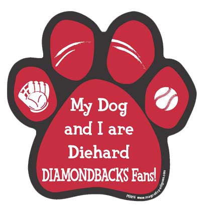 Baseball Diehard Paw Shaped Magnets