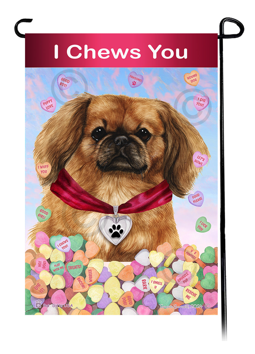 Pekingese Valentine Sweetheart - Garden Flag