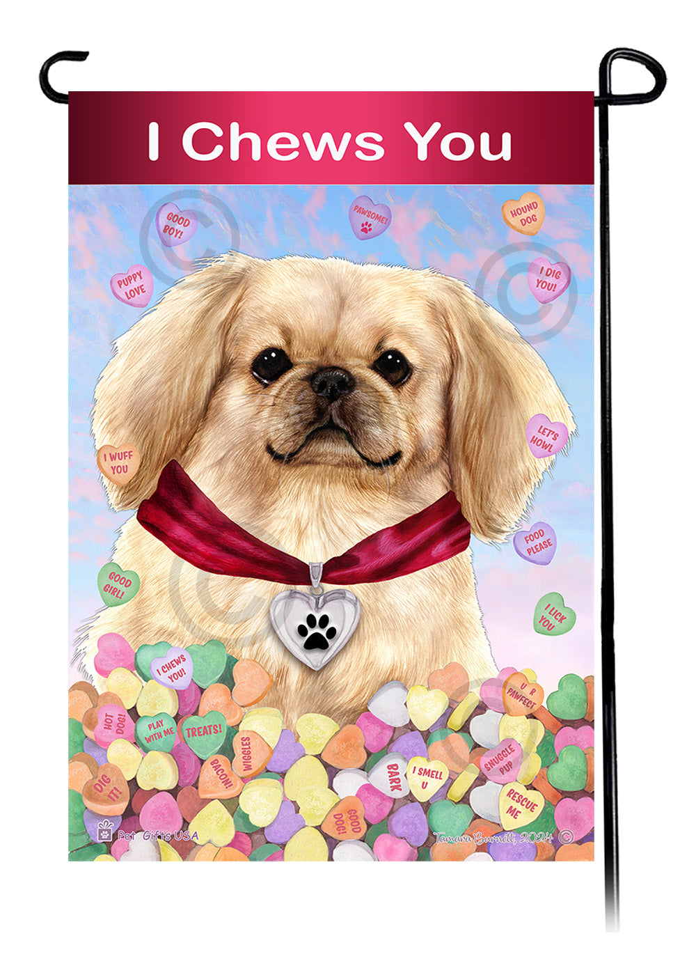 Pekingese Valentine Sweetheart - Garden Flag
