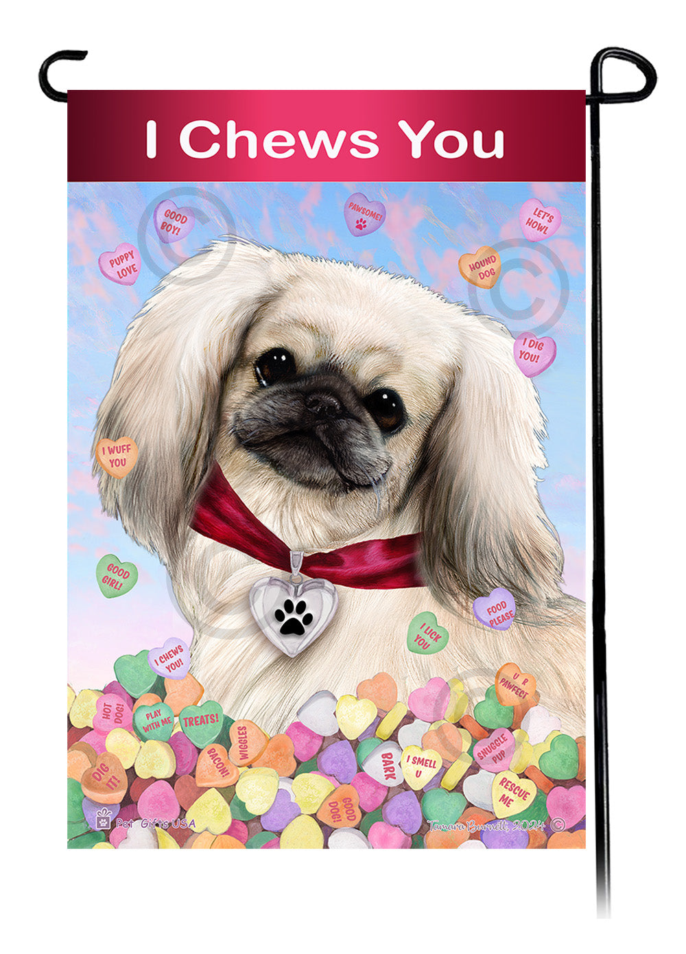 Pekingese Valentine Sweetheart - Garden Flag