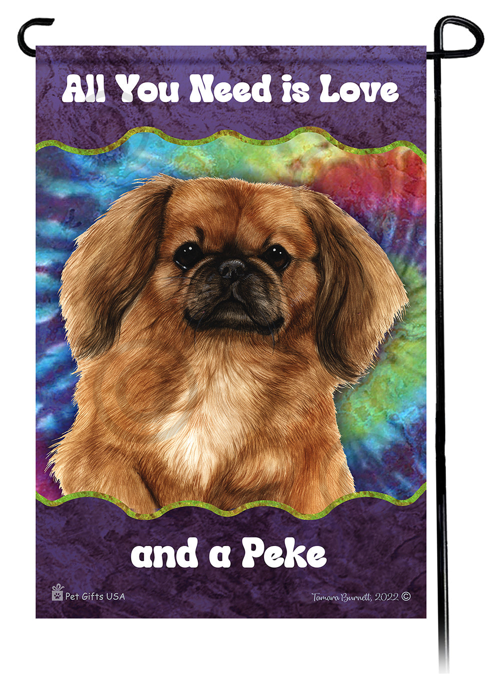 Pekingese All You Need Is Love Garden Flag