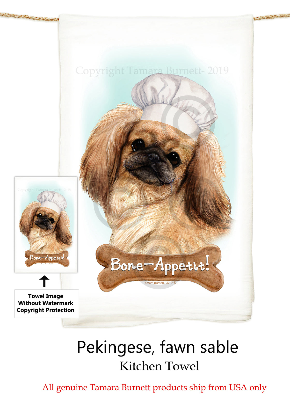 Pekingese Flour Sack Towel