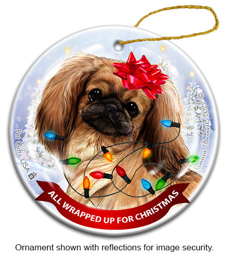 Pekingese Red Ornament
