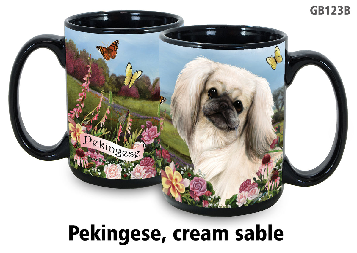 Pekingese White - Garden Party Fun Mug 15 oz