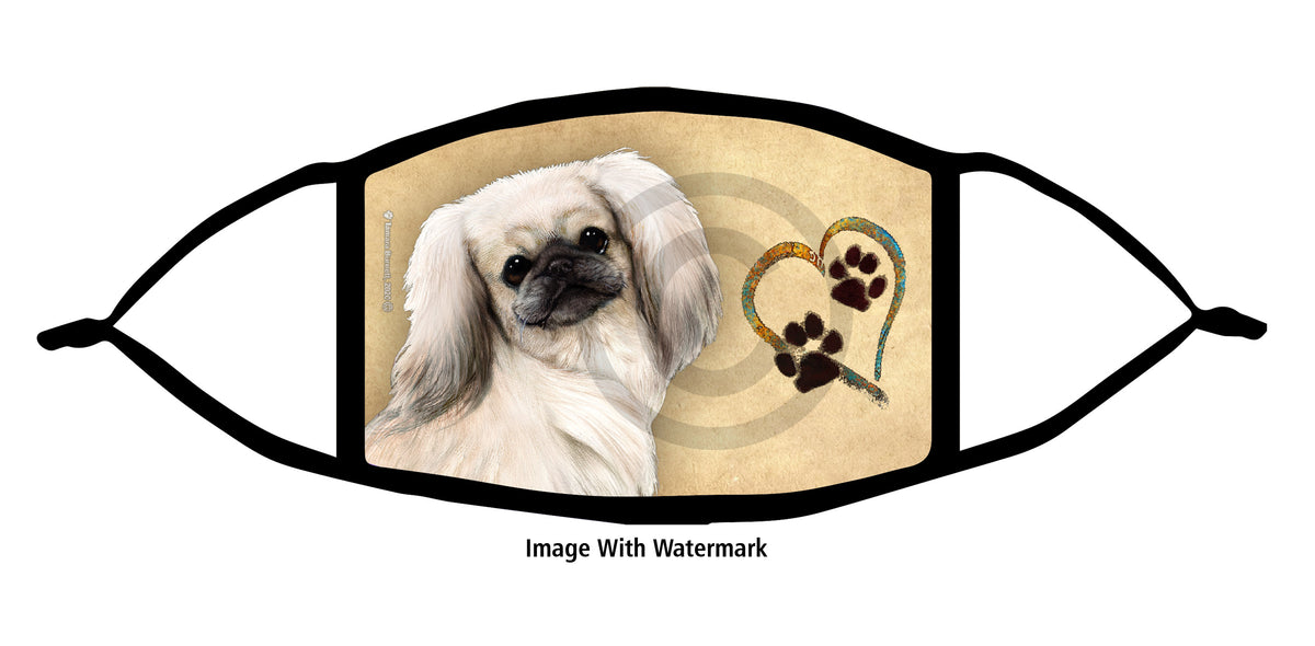 Pekingese (White) Face Mask