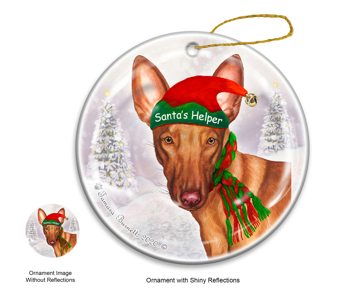 Pharaoh Hound - Santa's Helper Ornament