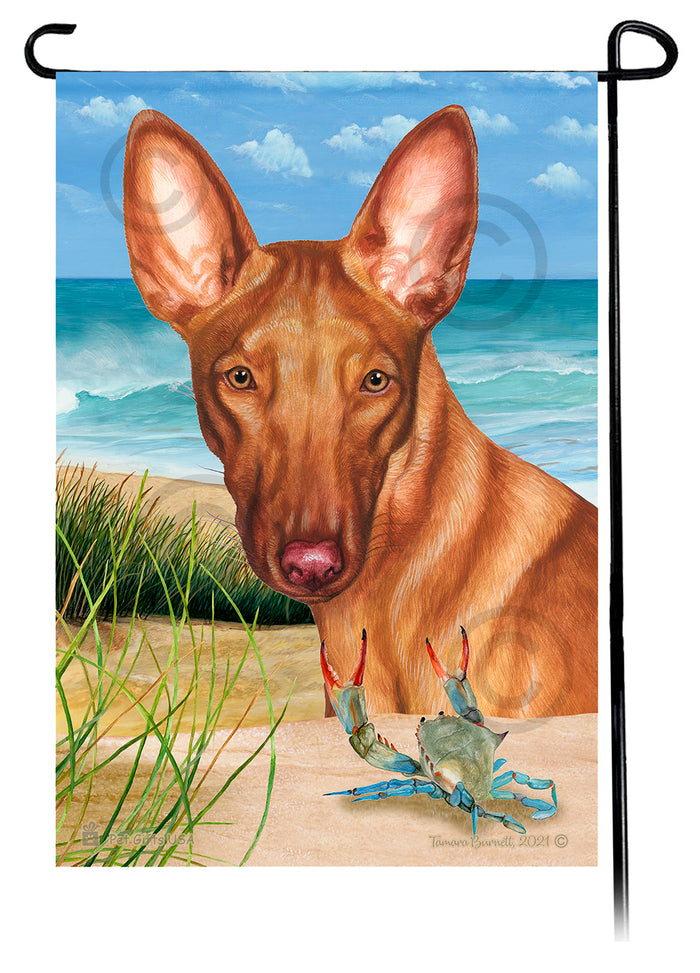 Hound Dog Summer Flowers Garden Flag
