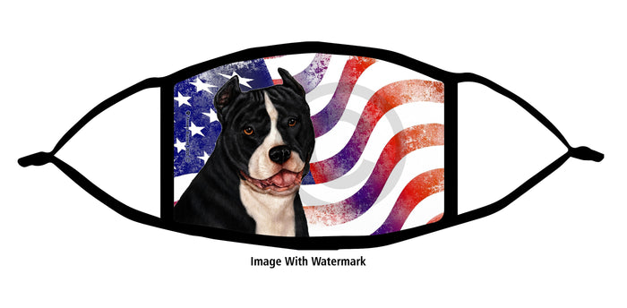 Pit Bull (Black and White, Cropped) Face Mask