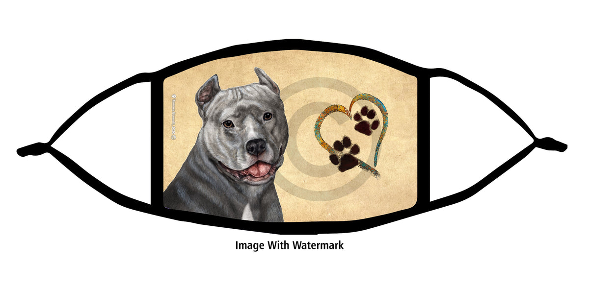 Pit Bull (Cropped, Blue and White) Face Mask