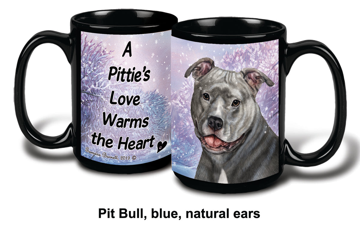 Pit Bull Uncrop Blue Winter Mug 15 oz