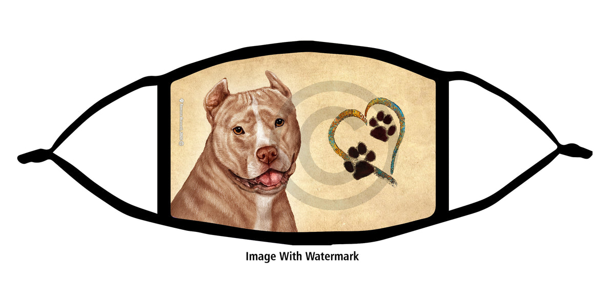 Pit Bull (Cropped, Cream and White) Face Mask