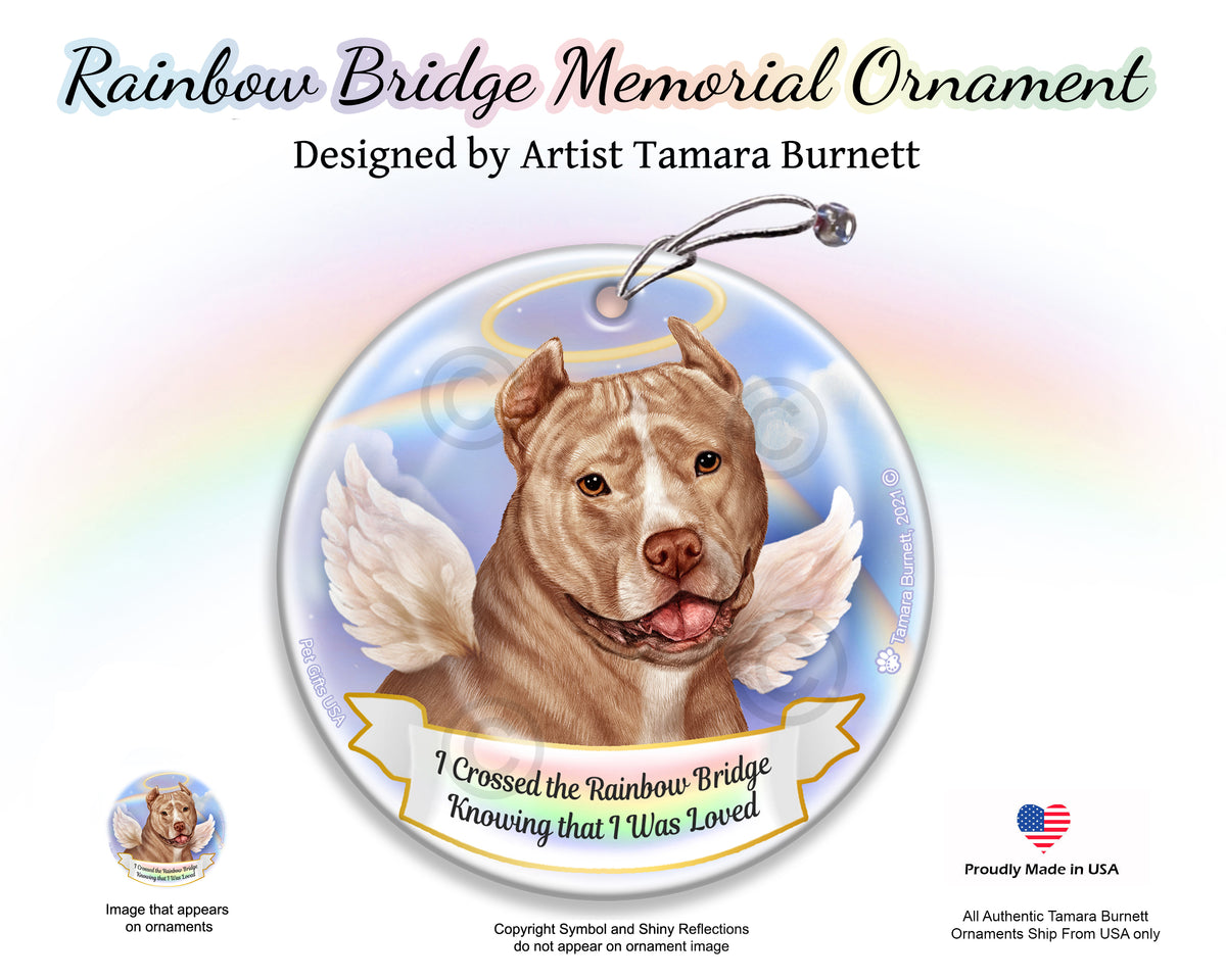 Pit Bull Cropped Cream and White Ornament