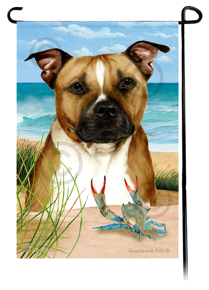 Pit Bull Summer Flowers Garden Flag
