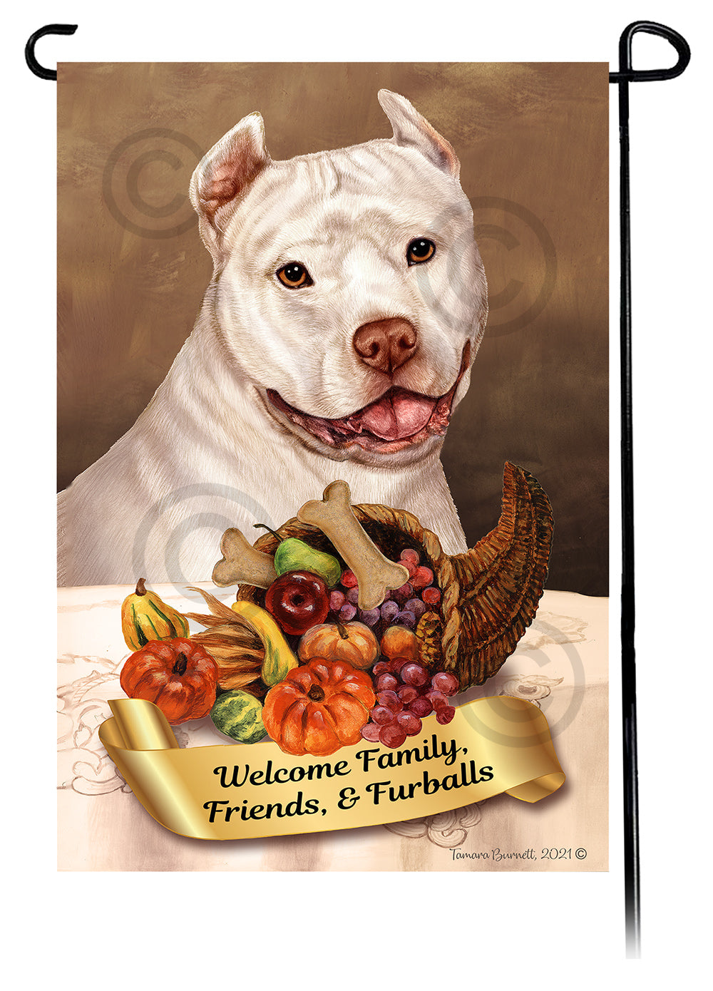 Pit Bull Thanksgiving - Garden Flag