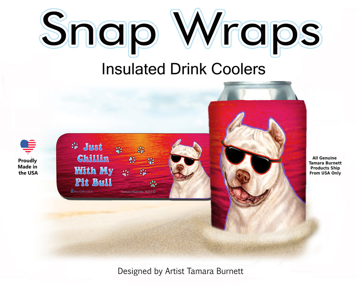 Pit Bull White Cropped Snap Wrap Cozy