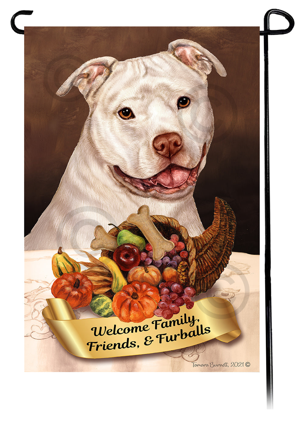 Pit Bull Thanksgiving - Garden Flag