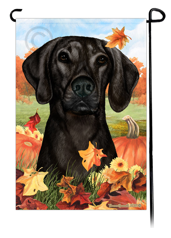 Plott Hound Falling Leaves Garden Flags