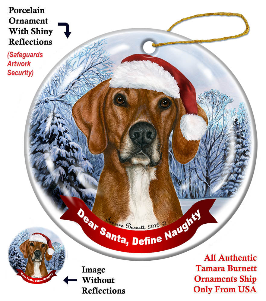 Plott Hound Red and White Ornament