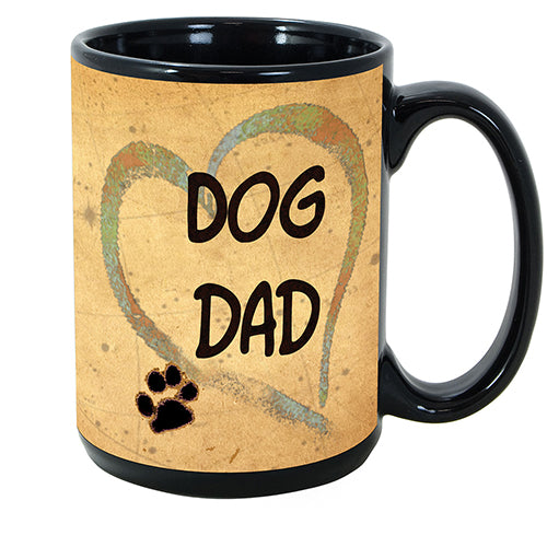 Dog Dad Mug - Paw Marks On My Heart Mugs 15 oz