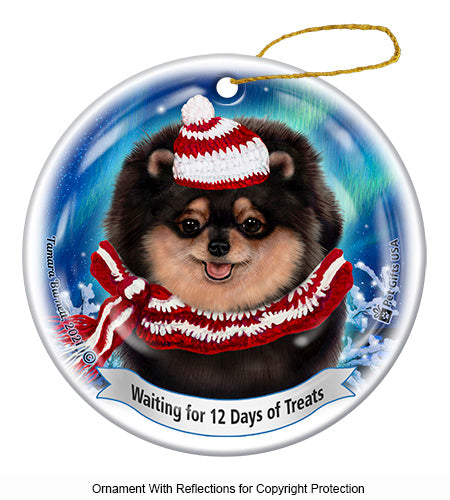 Pomeranian Black and Tan Ornament
