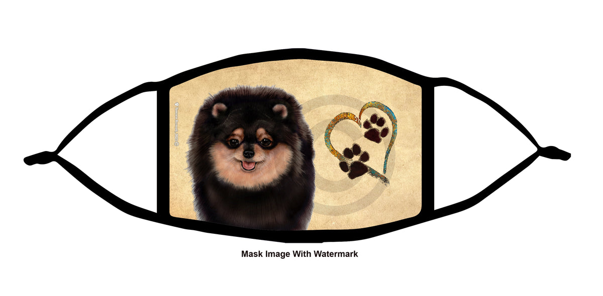 Chihuahua (Longhair, Black and Tan) Face Mask